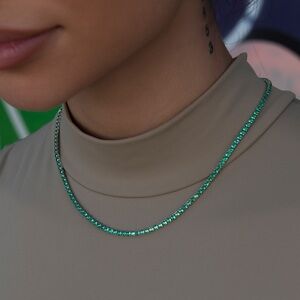 NWOT Unisex Green Micro Tennis Chain